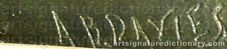 Authentic signature by Arthur Bowen DAVIES on  artwork