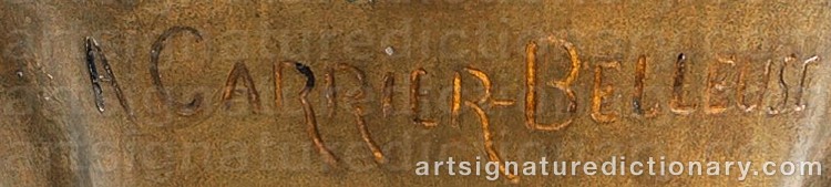 Authentic signature by Albert Ernest Carrier BELLEUSE on Sculpture artwork