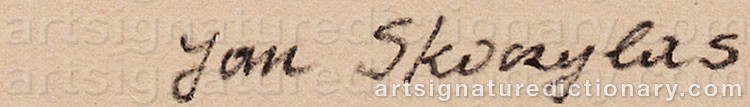 Authentic signature by Jan SKOCZYLAS on  artwork