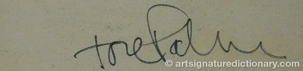 Authentic signature by Tore PALM on Drawing/Graphic/Print artwork