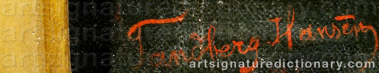 Authentic signature by Franz TANDBERG-HANSEN on  artwork