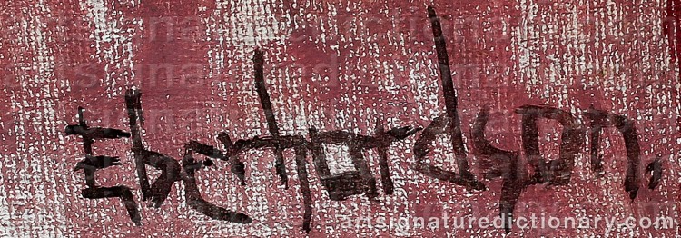 Authentic signature by Ebbe EBERHARDSON on Painting/Watercolour artwork