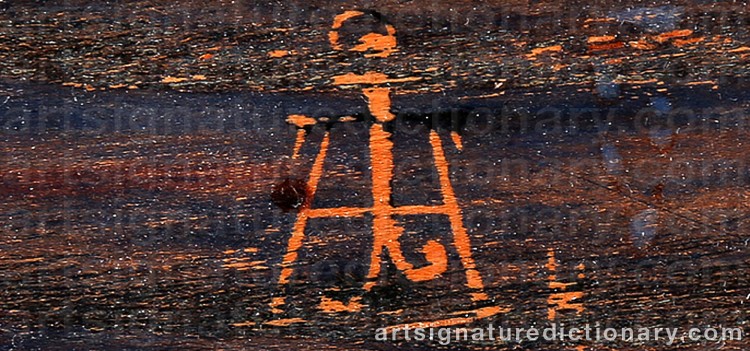 Authentic signature by Johann ADELHARD on  artwork