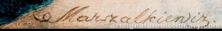 Authentic signature by Stanislaw MARSZALKIEWICZ on  artwork