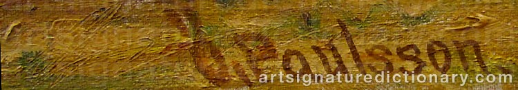 Authentic signature by Östen PAULSSON on  artwork