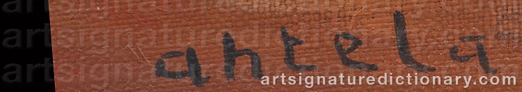 Authentic signature by H. AHTELA on Painting/Watercolour artwork