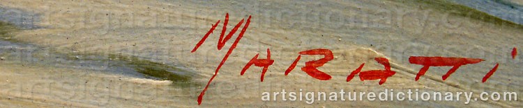 Authentic signature by Xx MARATTI on  artwork