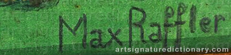 Authentic signature by Max RAFFLER on Painting/Watercolour artwork