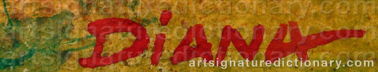 Authentic signature by Diana ‘Diana’ KOUZAKOVA on artwork