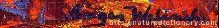 Authentic signature by Birger WELANDER on  artwork