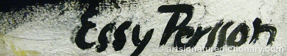 Authentic signature by Essy PERSSON on  artwork