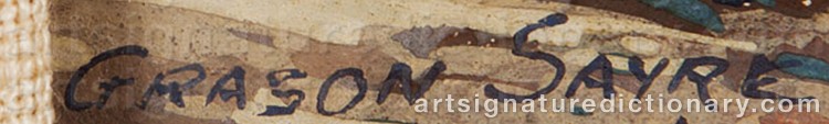 Authentic signature by Fred Grayson SAYRE on Painting/Watercolour artwork