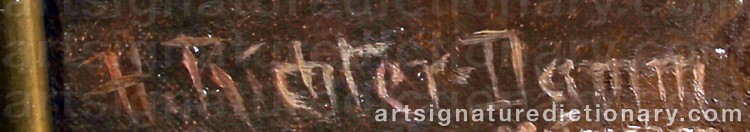 Authentic signature by Hans RICHTER-DAMM on artwork