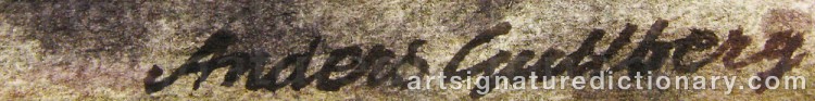 Authentic signature by Anders GULLBERG on artwork