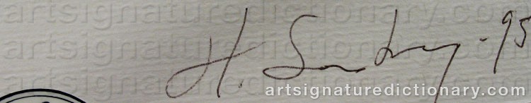 Authentic signature by Helen BROMS SANDBERG on  artwork