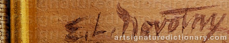 Authentic signature by Elmer Ladislaw NOVOTNY on  artwork