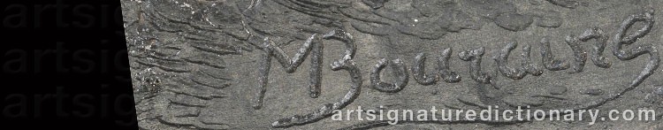 Authentic signature by Marcel André BOURAINE on  artwork