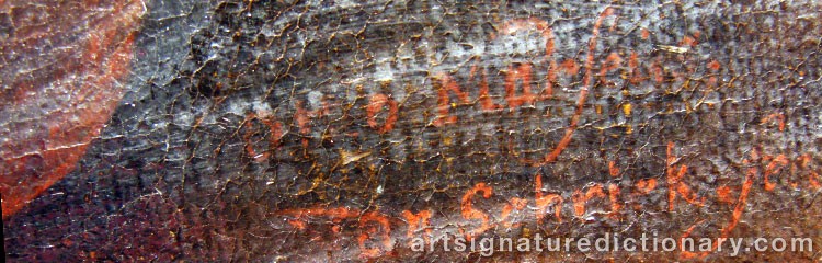 Authentic signature by Otto Marseus Van SCHRIECK on  artwork