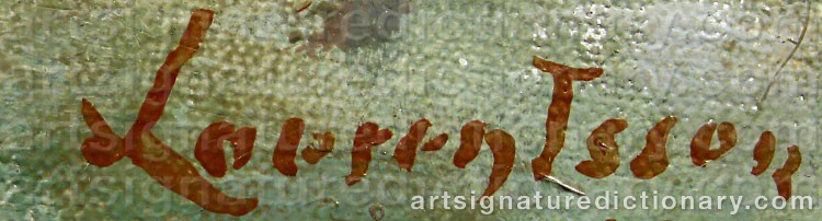 Authentic signature by Nils Adler LAURENTSSON on  artwork