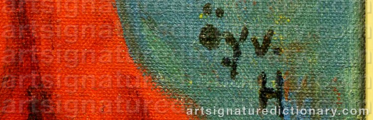 Authentic signature by Öyvind HEGGTVEIT on artwork