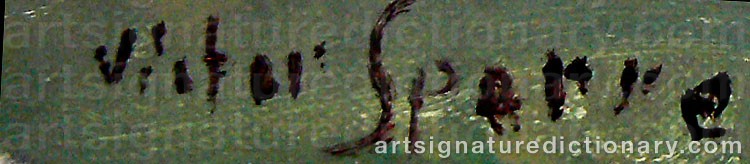 Authentic signature by Victor SPARRE on Painting/Watercolour artwork