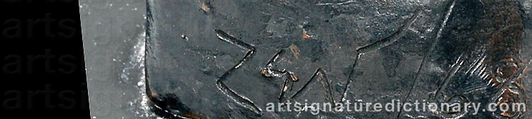 Authentic signature by Daniel Albert ‘Zew’ HARRIS on artwork