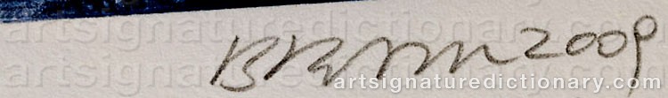 Authentic signature by Herbert BRANDL on  artwork