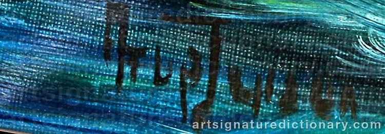 Authentic signature by Arup JENSEN on artwork