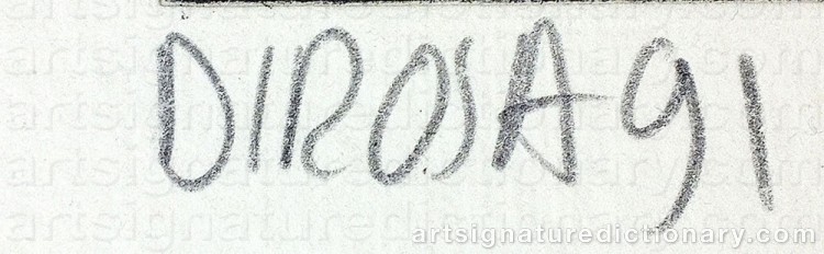 Authentic signature by Hervé DI ROSA on Drawing/Graphic/Print artwork