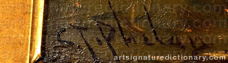 Authentic signature by Charles T. PHELAN on Painting/Watercolour artwork