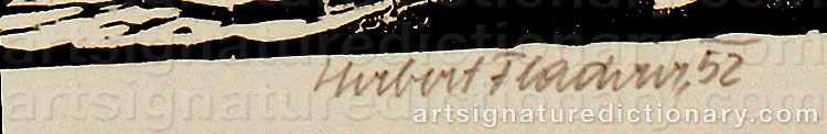 Authentic signature by Herbert FLADERER on  artwork