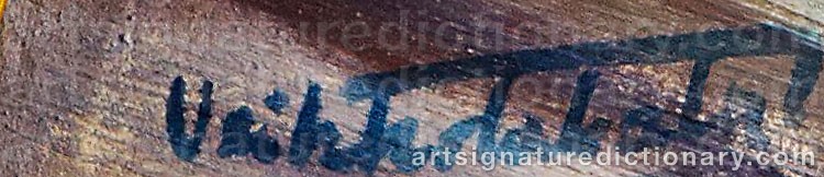 Authentic signature by Veikko TAKALA on artwork