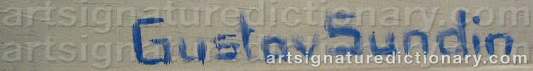 Authentic signature by Gustav SUNDIN on Painting/Watercolour artwork
