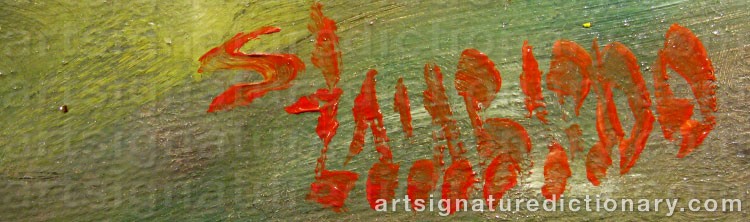 Authentic signature by Santiago ZALABARDO on artwork