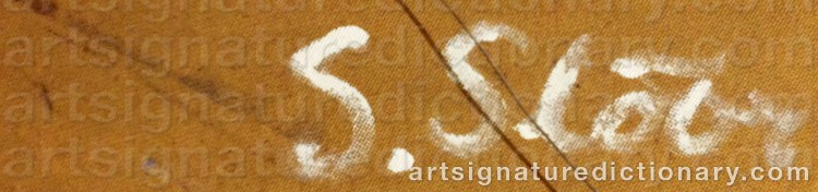 Authentic signature by Susanne SLÖÖR on  artwork