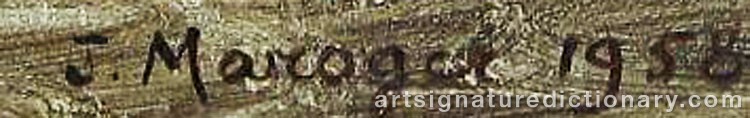 Authentic signature by Jacques MAROGER on  artwork