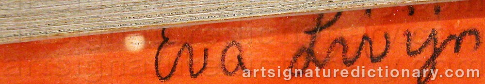 Authentic signature by Eva LIVIJN on  artwork