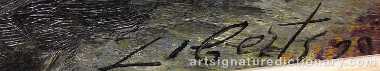 Authentic signature by Ludolfs LIBERTS on  artwork