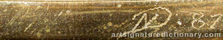 Authentic signature by Nils DAHLGREN on  artwork