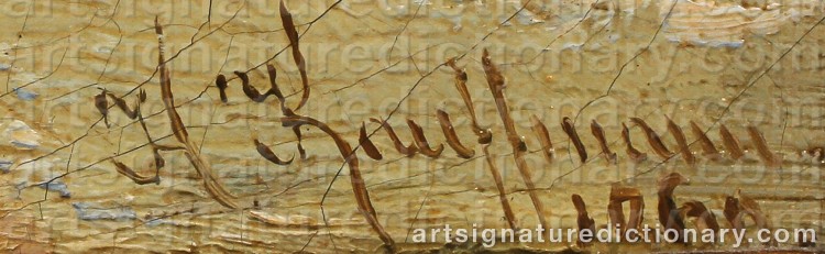 Authentic signature by Hermann KAUFFMANN on Painting/Watercolour artwork