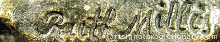 Authentic signature by Ruth MILLES on artwork