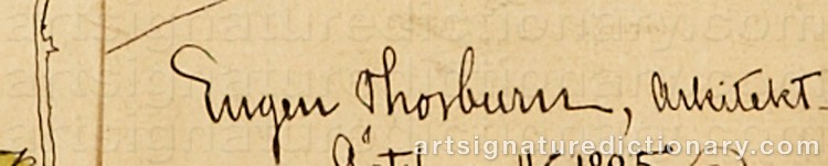 Authentic signature by Eugene THORBURN on Drawing/Graphic/Print artwork