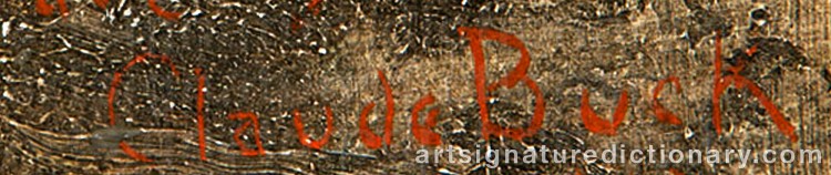 Authentic signature by Claude (Charles Claude) BUCK on  artwork