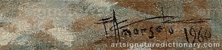 Authentic signature by Fernando Cueto AMORSOLO on artwork