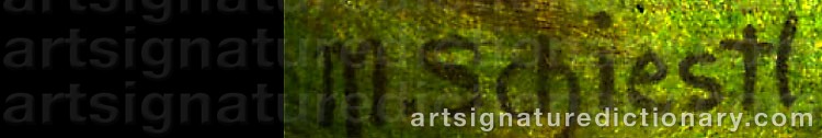 Authentic signature by Matthaus SCHIESTL on  artwork