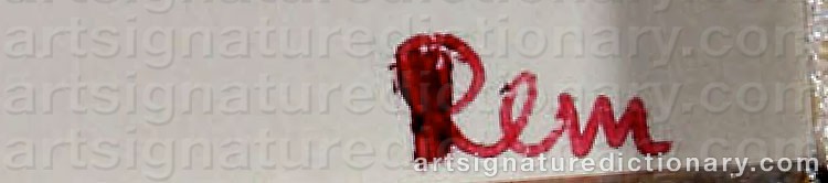 Authentic signature by Rem Raymond ‘Rem’ CONINCKX on  artwork