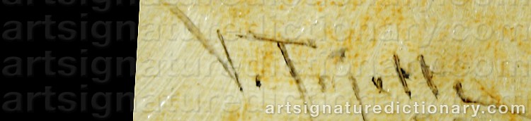 Authentic signature by Virgilio TOJETTI on  artwork