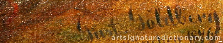 Authentic signature by Gustav Adolf GOLDBERG on  artwork