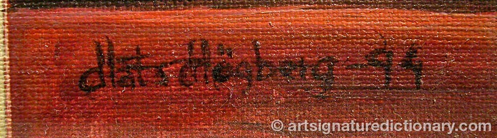 Authentic signature by Mats HÖGBERG on  artwork