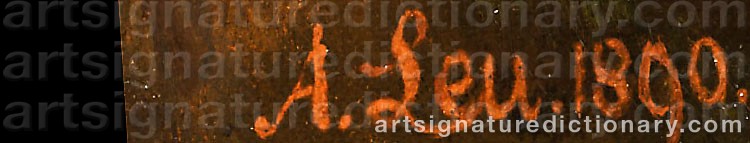 Authentic signature by August Wilhelm LEU on Painting/Watercolour artwork